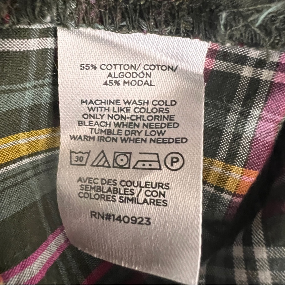 LOFT Women's Pink/Green/Yellow Plaid Button-Up Shirt Size XS EUC - Picture 5 of 5